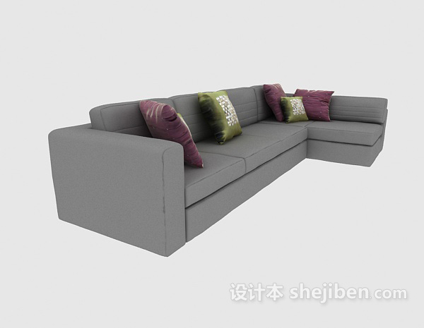 折角多人沙发3d模型下载