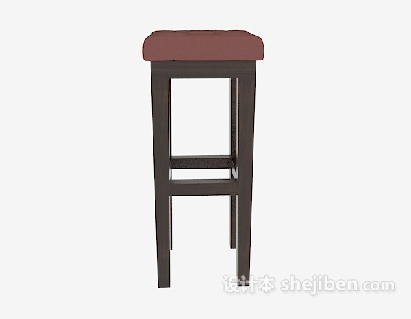 美式风格实木高脚椅3d模型下载