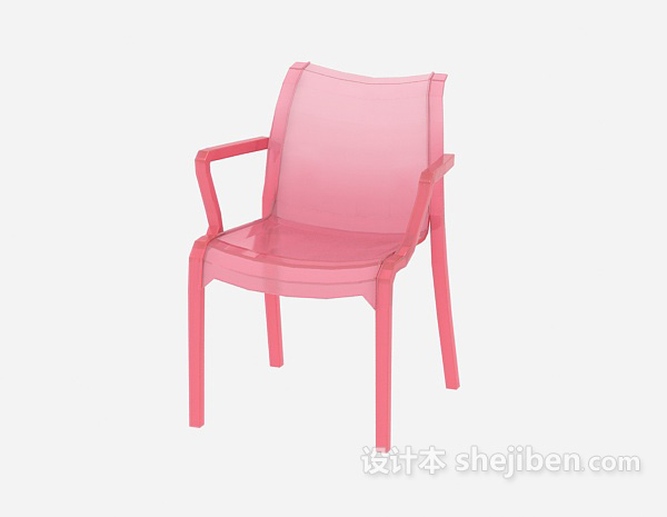 免费红色塑料休闲椅子3d模型下载