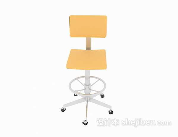 现代风格可移动吧台椅3d模型下载