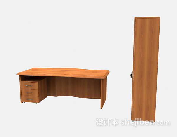 免费书桌、衣柜组合3d模型下载