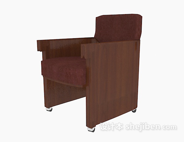 实木会客办公椅3d模型下载