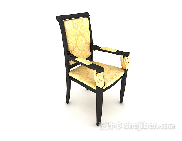 精致欧式家居椅子3d模型下载