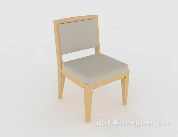 免费黄色家居餐椅3d模型下载