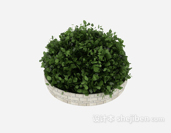 现代风格盆栽小植物3d模型下载