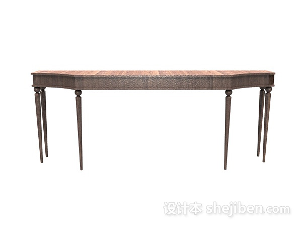 其它美式实木边桌3d模型下载