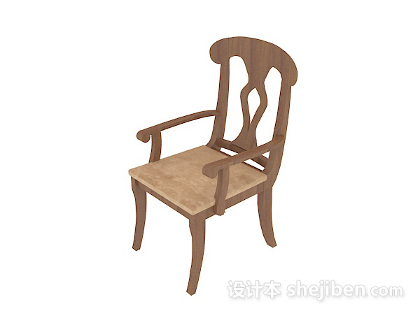 免费田园简约风格餐椅3d模型下载