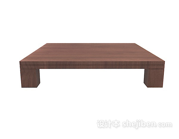 现代风格棕色方形边桌3d模型下载
