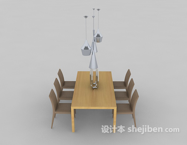 现代风格家居简约餐桌餐椅3d模型下载