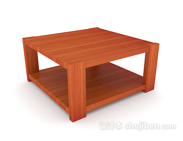 实木沙发方形茶几3d模型下载