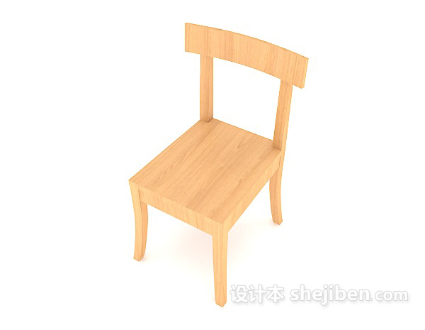 免费田园风格简约餐椅3d模型下载