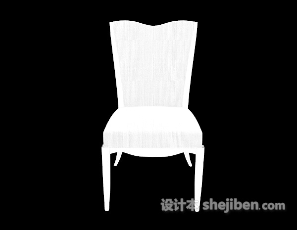 欧式风格白色欧式风格餐椅3d模型下载