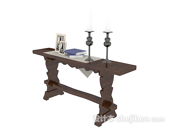 欧式传统古典边桌3d模型下载