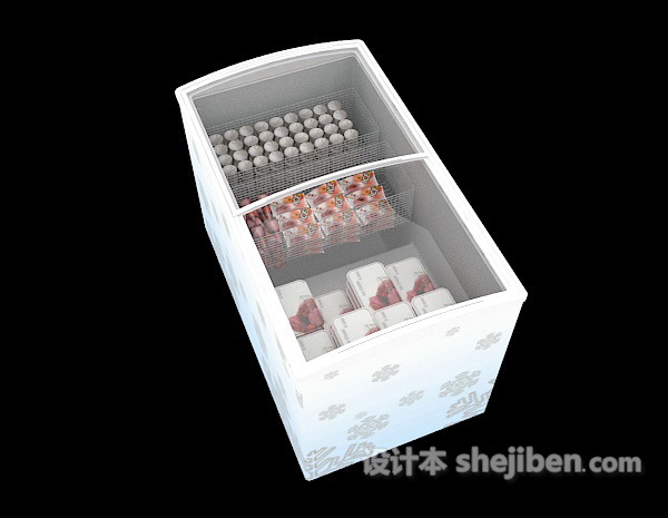 超市冷藏冰箱3d模型下载