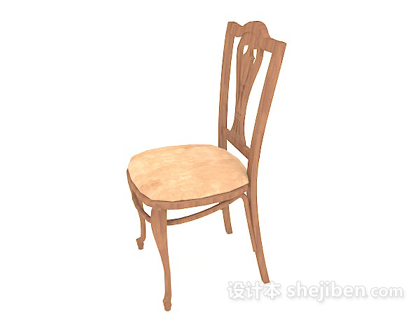 免费欧式原木餐椅3d模型下载