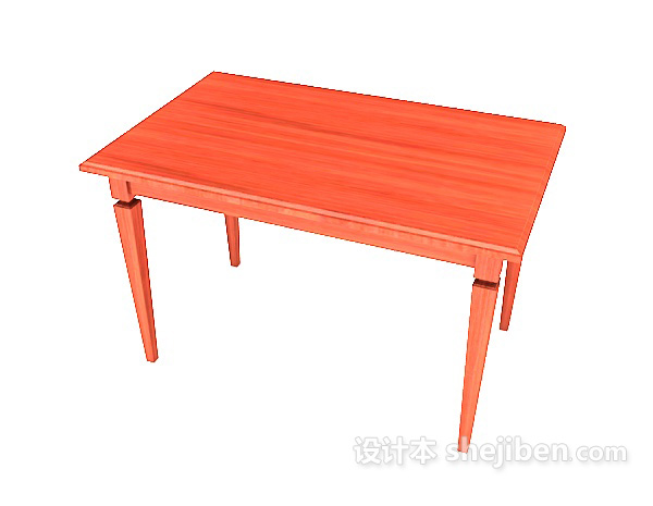 免费家居简约实木餐桌3d模型下载