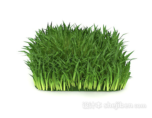 现代风格室外绿色草丛3d模型下载