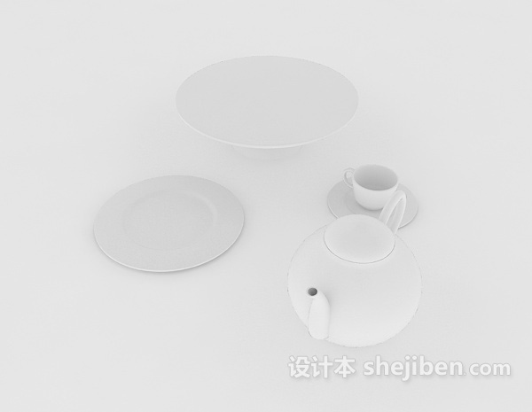 现代风格家居杯碗瓢盆3d模型下载