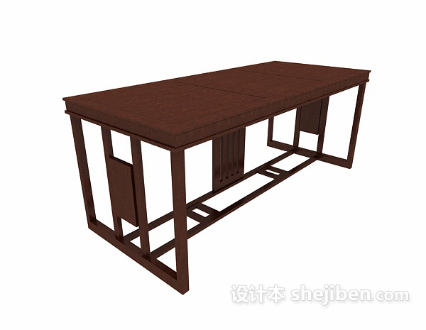 中式风格书桌伏案3d模型下载