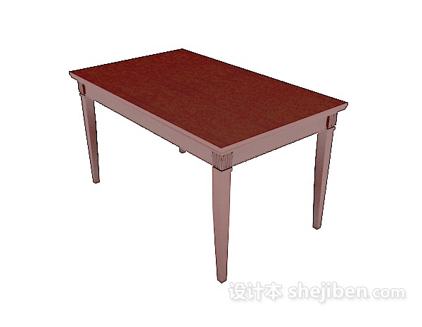 家居红木餐桌3d模型下载