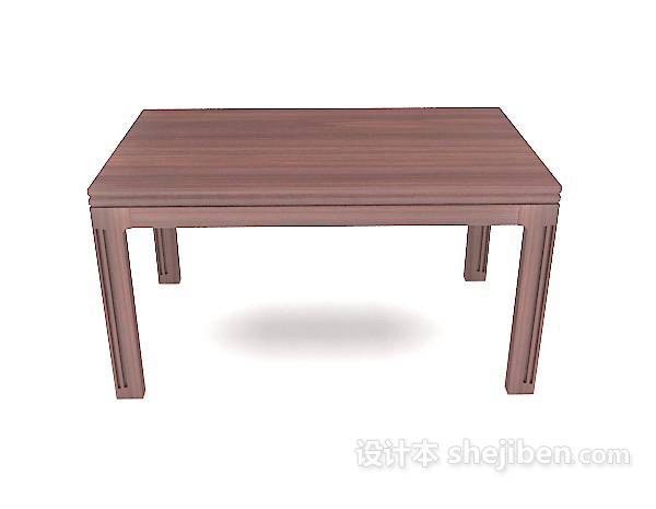 东南亚风格棕色简约餐桌3d模型下载