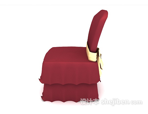 大红色时尚餐椅3d模型下载