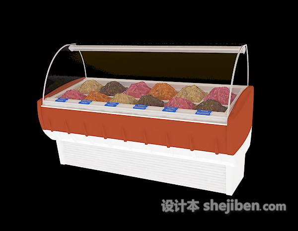 免费超市熟食冰柜3d模型下载