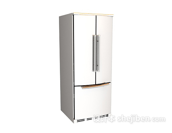 免费双开门式冰箱3d模型下载