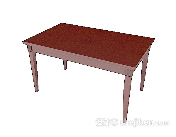 免费家居红木餐桌3d模型下载