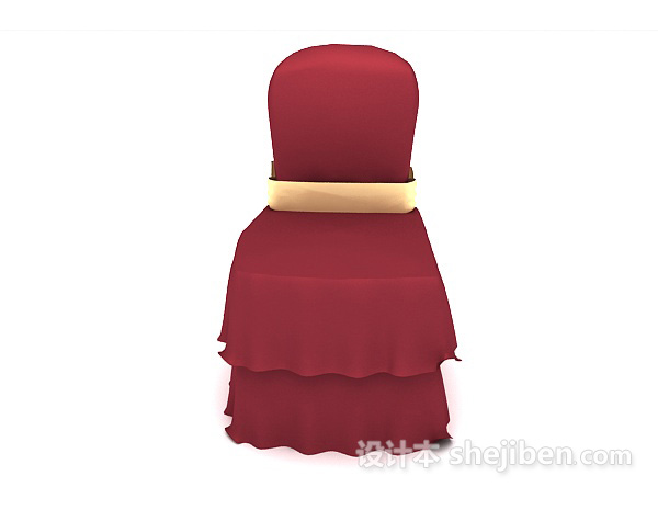 现代风格大红色时尚餐椅3d模型下载