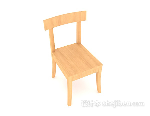 田园风格田园风格简约餐椅3d模型下载