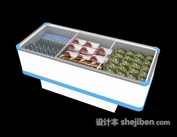 免费超市冷冻冰箱3d模型下载