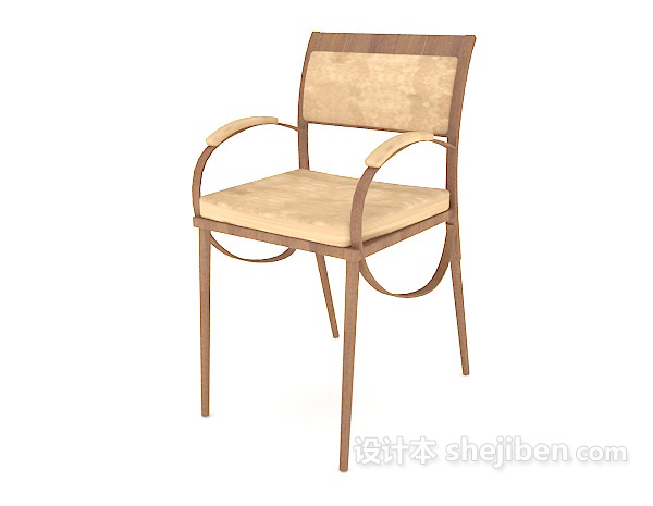 免费简约木质家居椅3d模型下载
