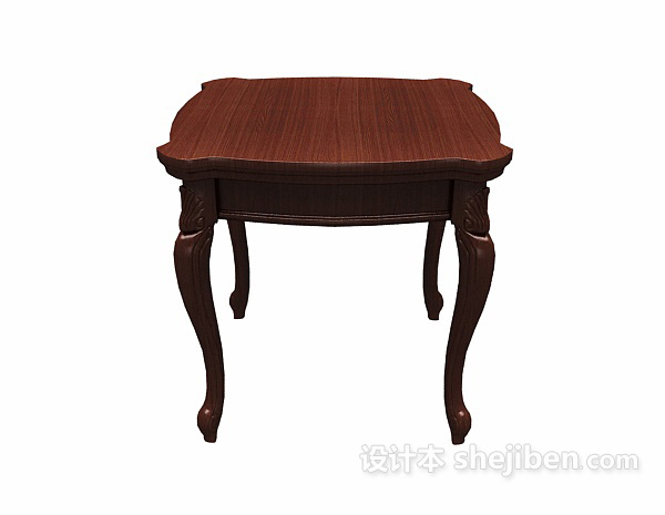 欧式风格欧式实木休闲边桌3d模型下载