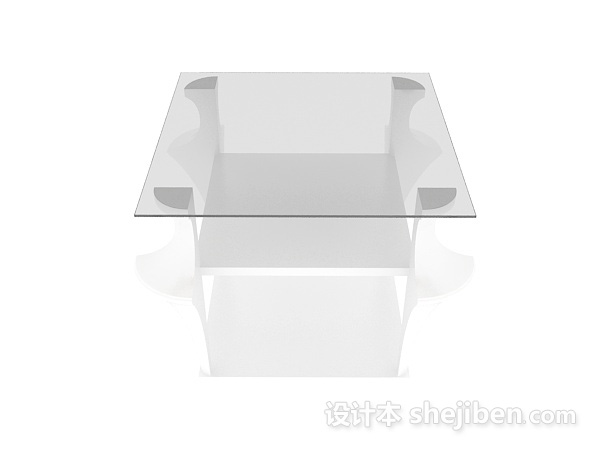 现代风格透明玻璃茶几桌3d模型下载