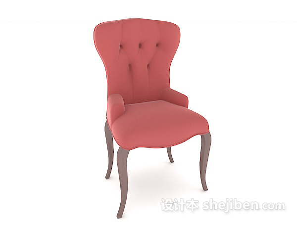欧式红色家居餐椅3d模型下载
