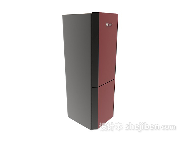 红色海尔冰箱3d模型下载