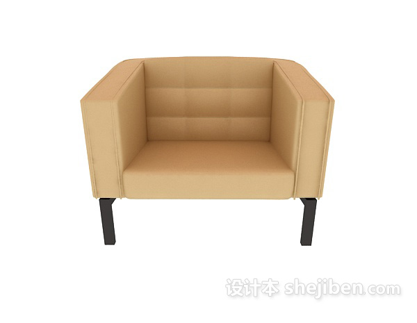 现代风格黄色单人休闲椅子3d模型下载