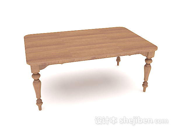 欧式风格欧式家庭实木餐桌3d模型下载