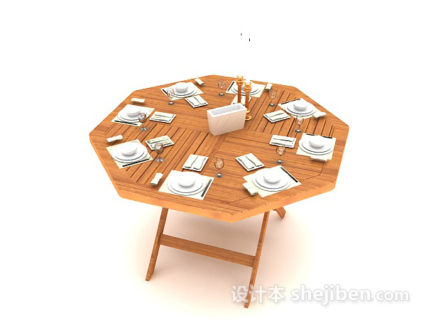 免费多边形餐桌3d模型下载