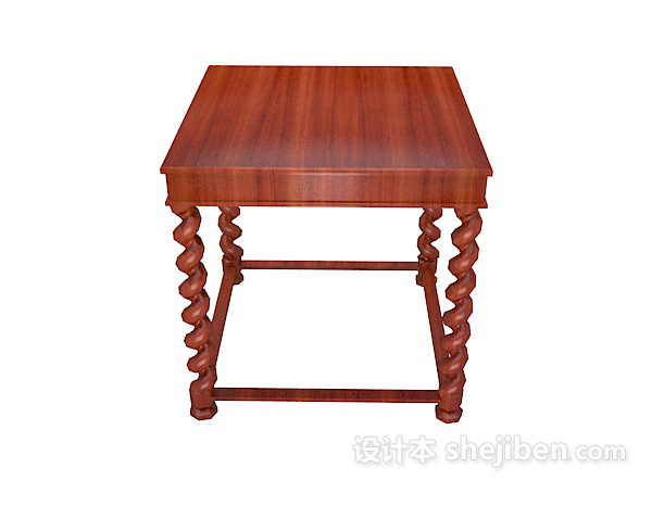欧式风格欧式风格红木边桌3d模型下载