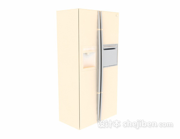 黄色冰箱冰柜3d模型下载