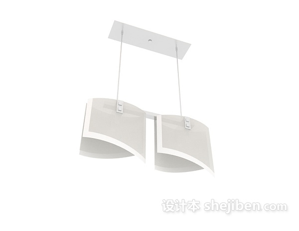 现代风格白色餐厅吊灯3d模型下载