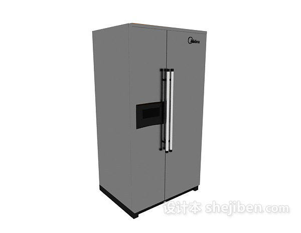 黑色双开门冰箱3d模型下载