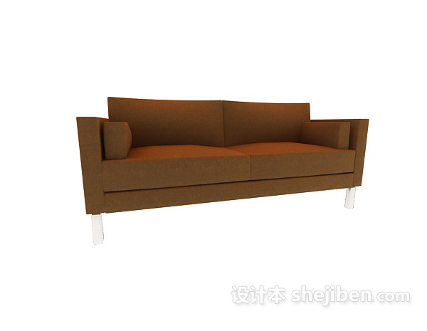 免费棕色家居双人沙发3d模型下载