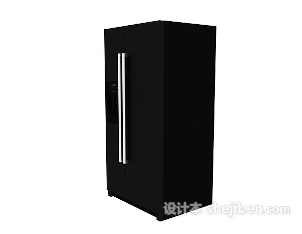 黑色冰箱冰柜3d模型下载