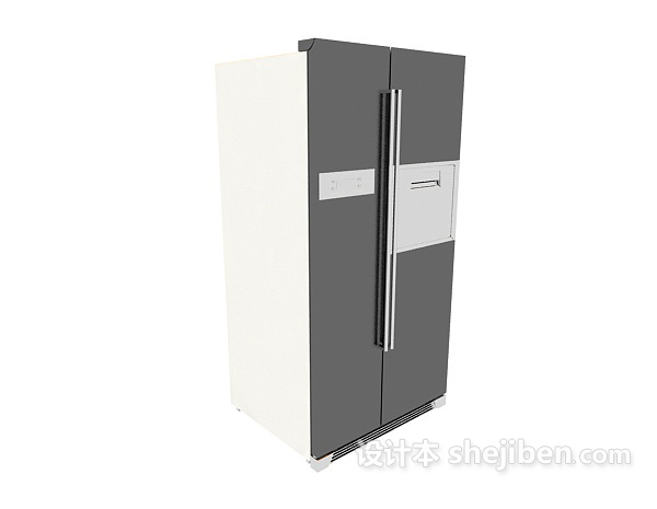 双开门式家用冰箱3d模型下载