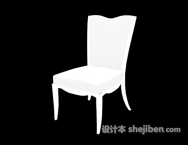 免费白色欧式风格餐椅3d模型下载