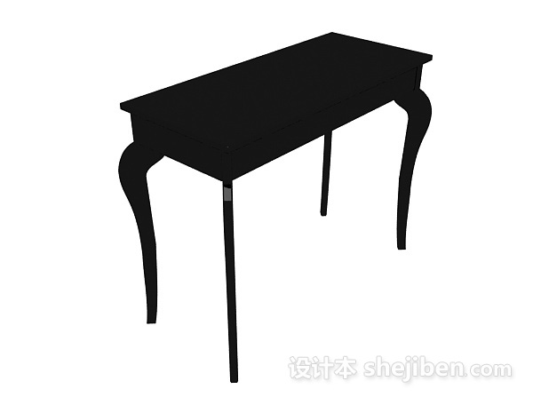 黑色边桌3d模型下载