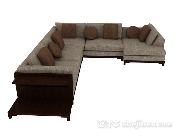 设计本新中式风格家居沙发3d模型下载